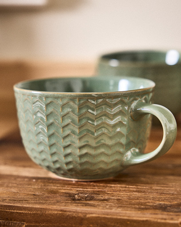 Wythe Large Green Stoneware Mug