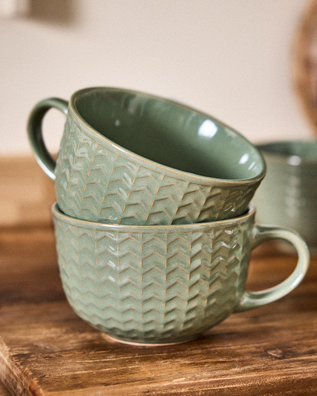 Wythe Large Green Stoneware Mug