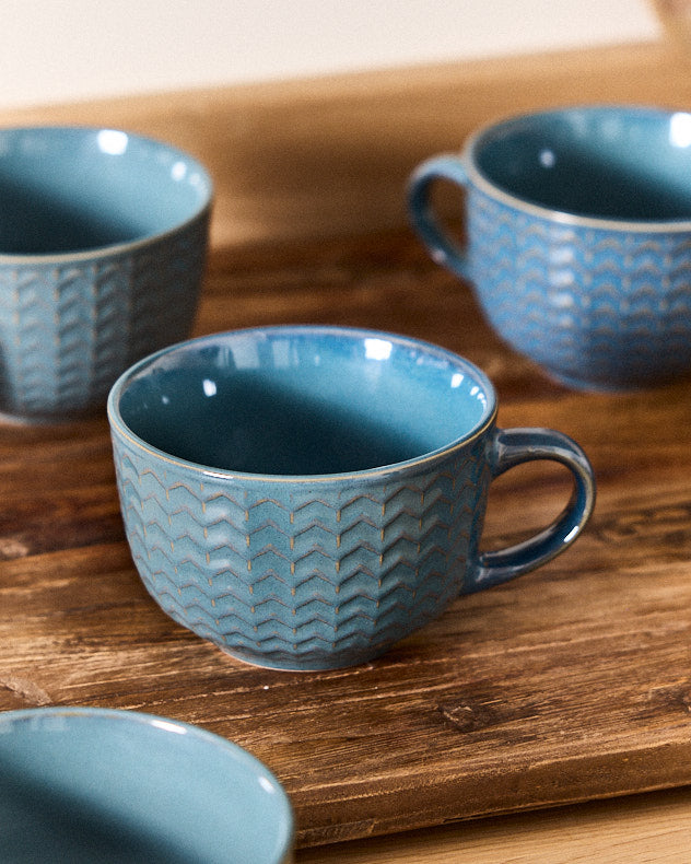 Wythe Large Blue Stoneware Mug