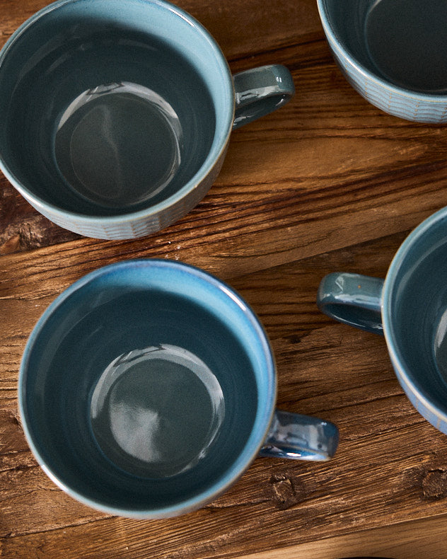 Wythe Large Blue Stoneware Mug