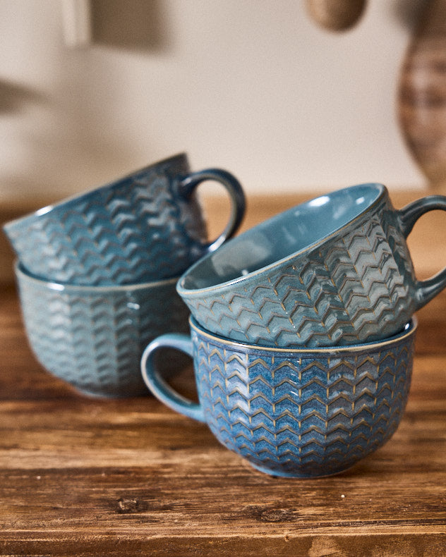 Wythe Large Blue Stoneware Mug