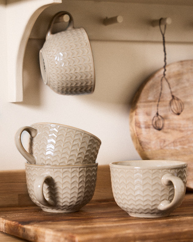 Mugs &amp; Coffee Cups - Wythe Large Beige Stoneware Mug