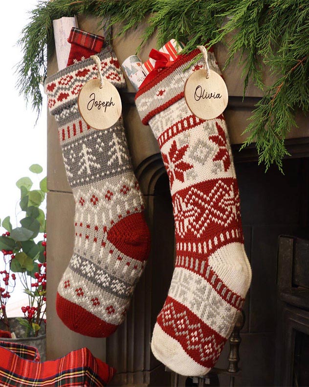 Personalised Fair Isle Knitted Stockings