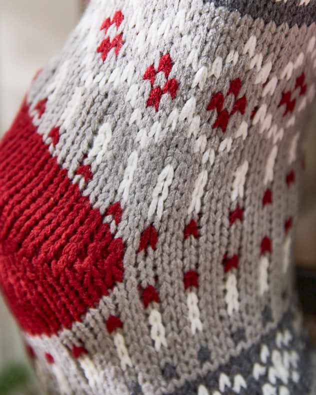 Traditional Fair Isle Knitted Stocking