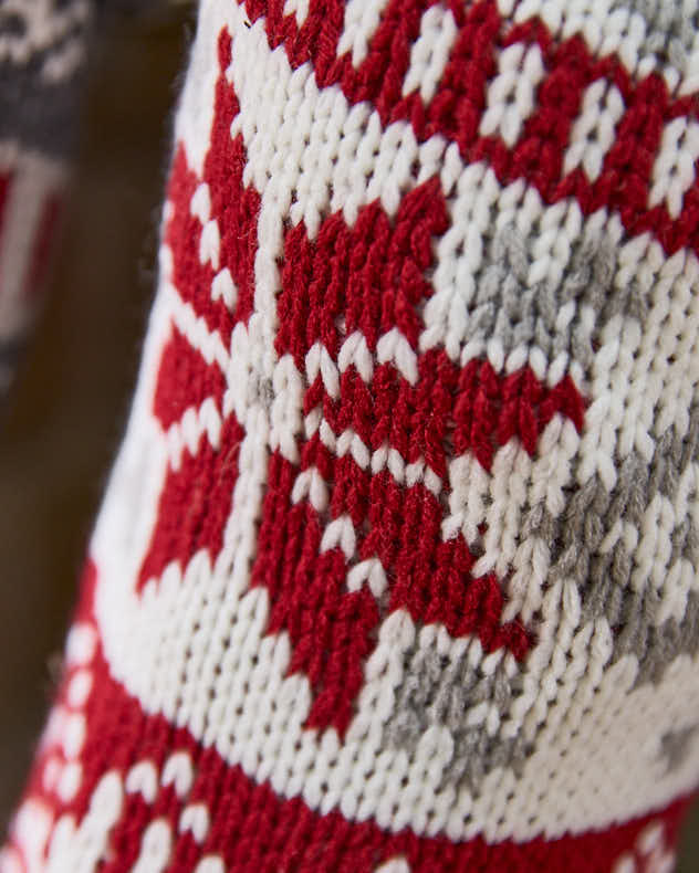 Personalised Fair Isle Knitted Stockings - Dibor - Red Stockings