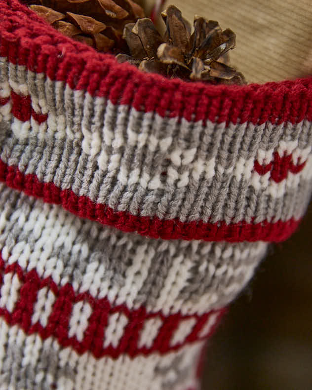 Traditional Fair Isle Knitted Stocking
