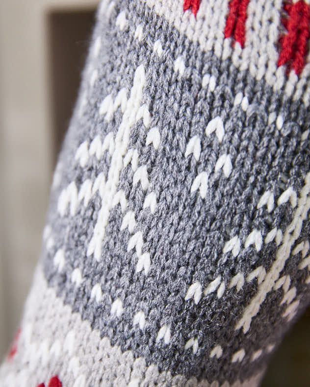 Traditional Fair Isle Knitted Stocking