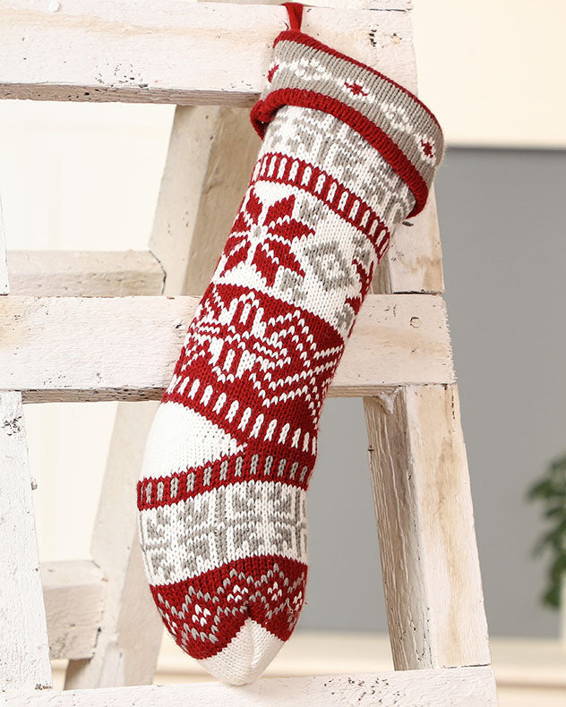 Traditional Fair Isle Knitted Stocking