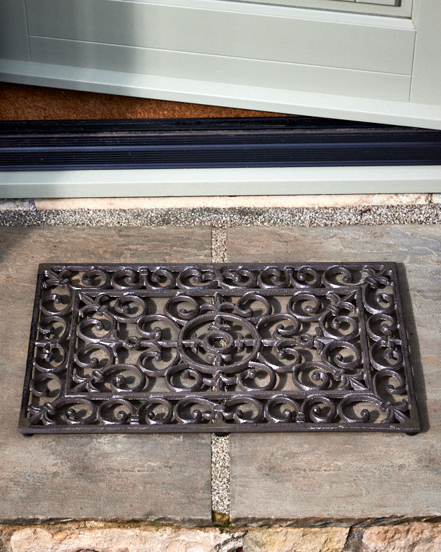 Brown Recycled Iron Doormats - Cast Iron Scrolled Ornate Doormat