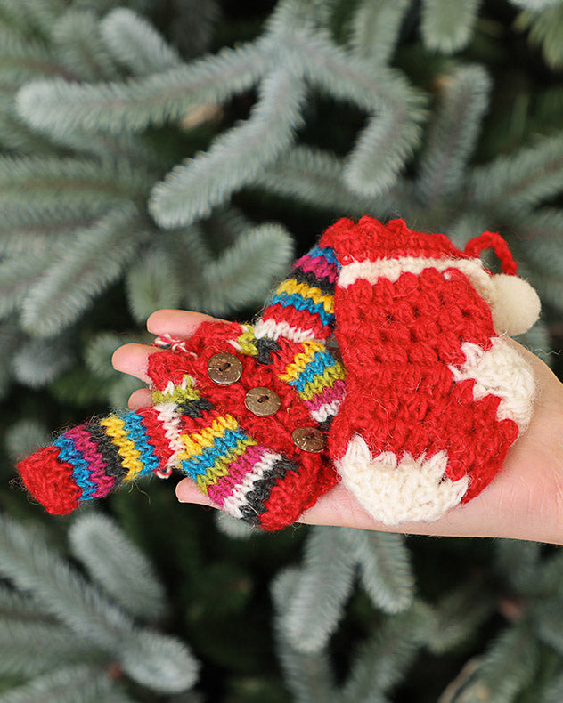 Set of 2 Fairtrade Knitted Jumper & Stocking Decorations