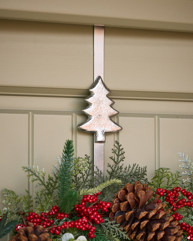 Silver Recycled Iron Wreath Hangers - Silver Tree Wreath Hanger