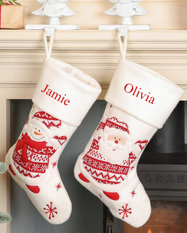 Personalised Smiling Snowman Stocking