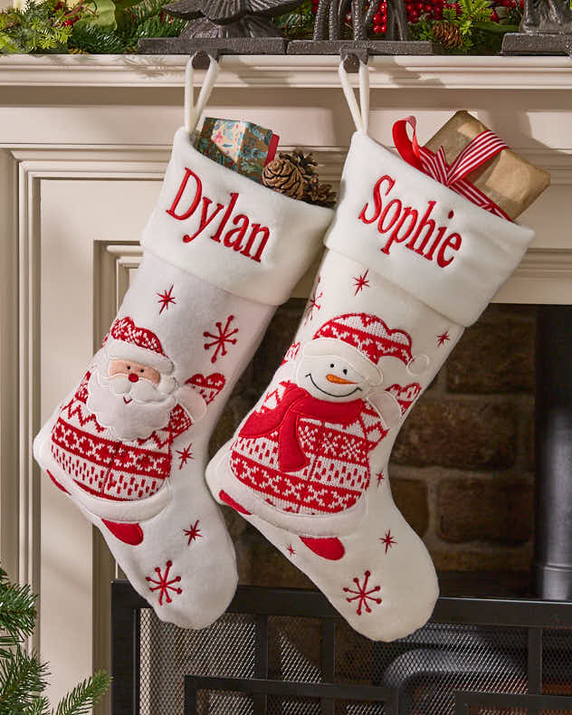 Personalised White Christmas Stockings