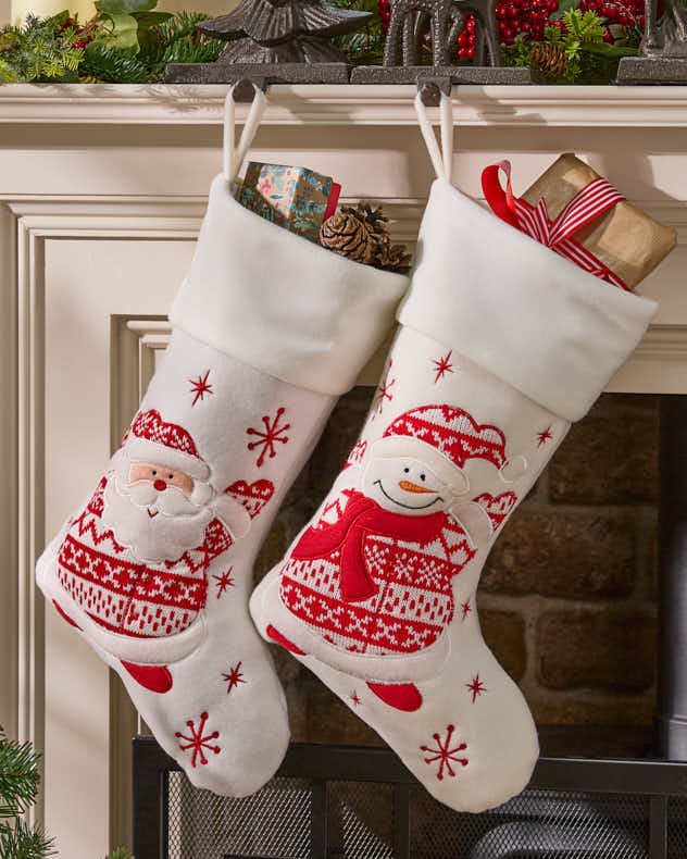 Stockings Santa - White Christmas Children's Stocking