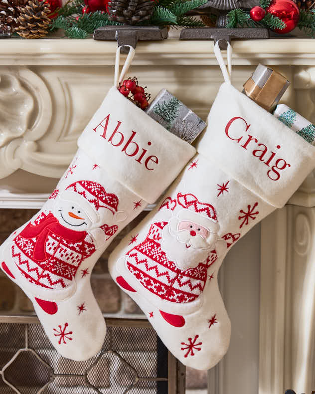 Personalised White Christmas Stockings