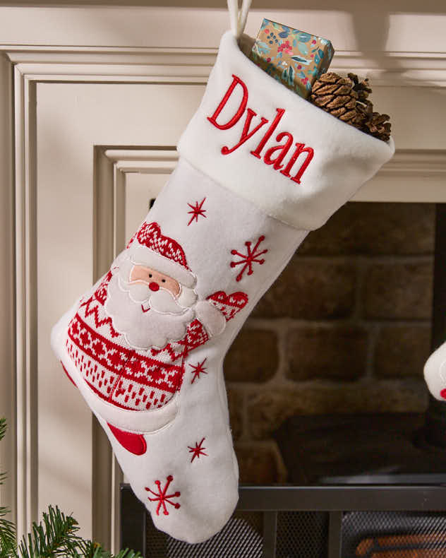 Personalised White Christmas Stockings
