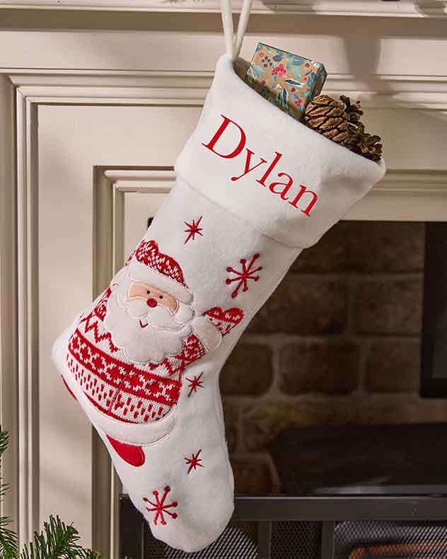 Personalised White Christmas Stockings