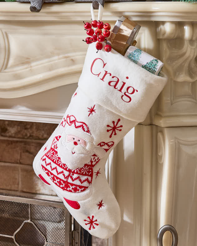 Personalised White Christmas Stockings