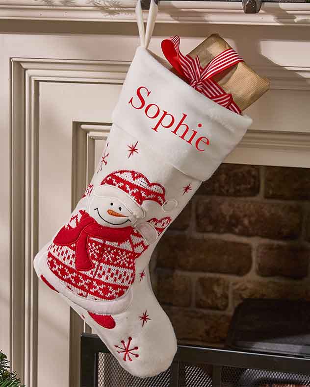 Personalised White Christmas Stockings