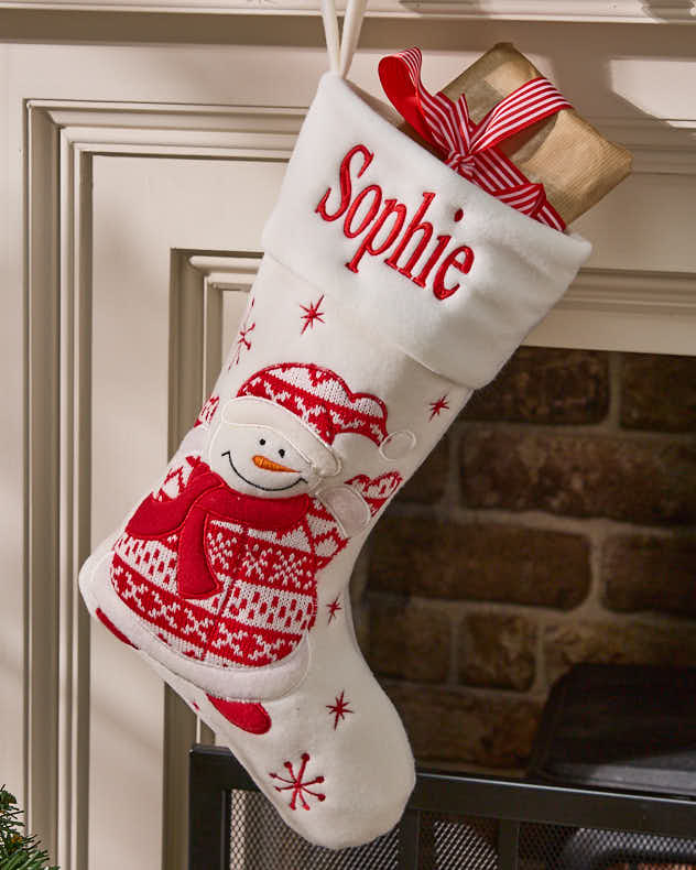 Personalised White Christmas Stockings