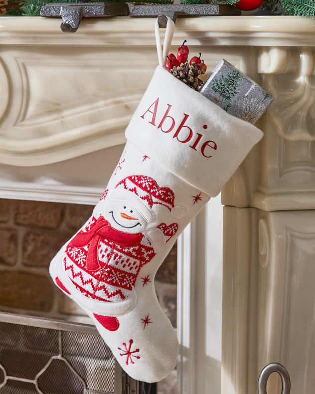 Personalised White Christmas Stockings