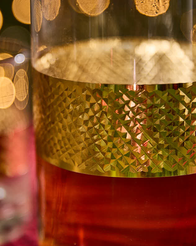Diamond Embossed Gold Decanter