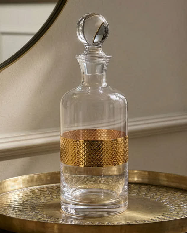 Decanters - Diamond Embossed Gold Decanter