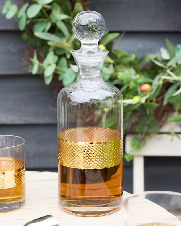 Diamond Embossed Gold Decanter