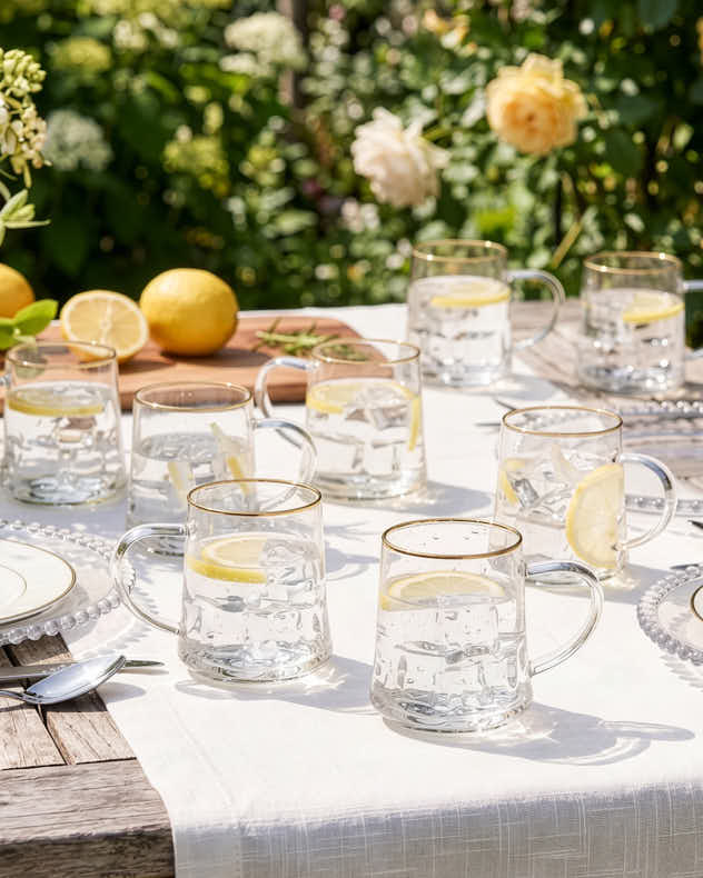 Mugs & Coffee Cups - Gold Rimmed Glass Mugs