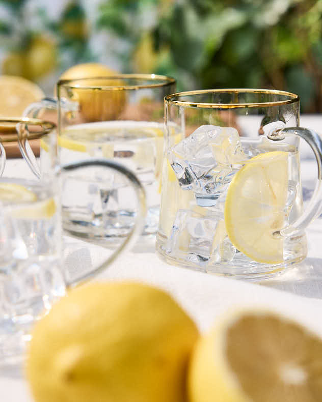 Mugs &amp; Coffee Cups - Gold Rimmed Glass Mugs