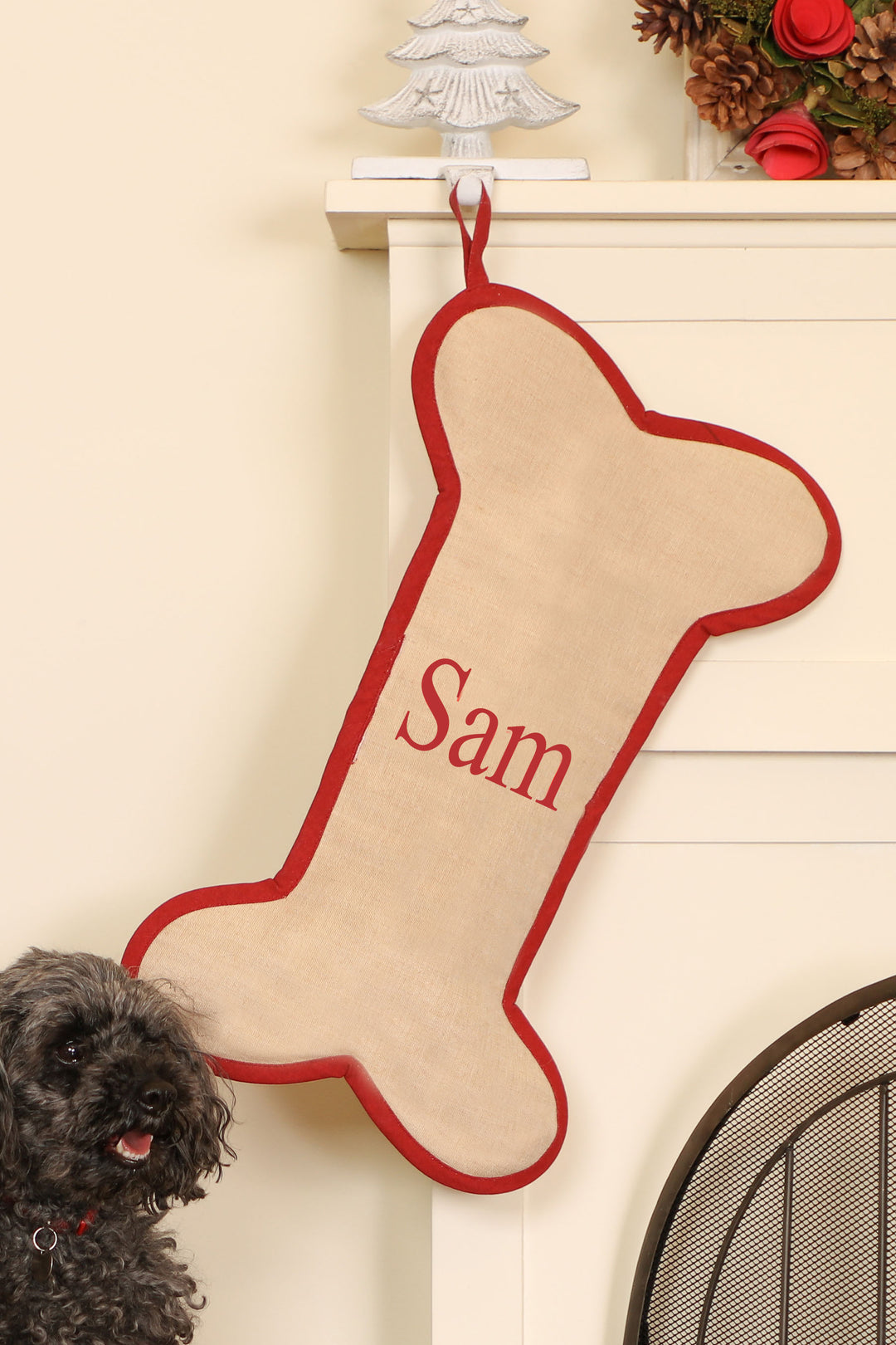 Personalised Dog Bone Christmas Stocking