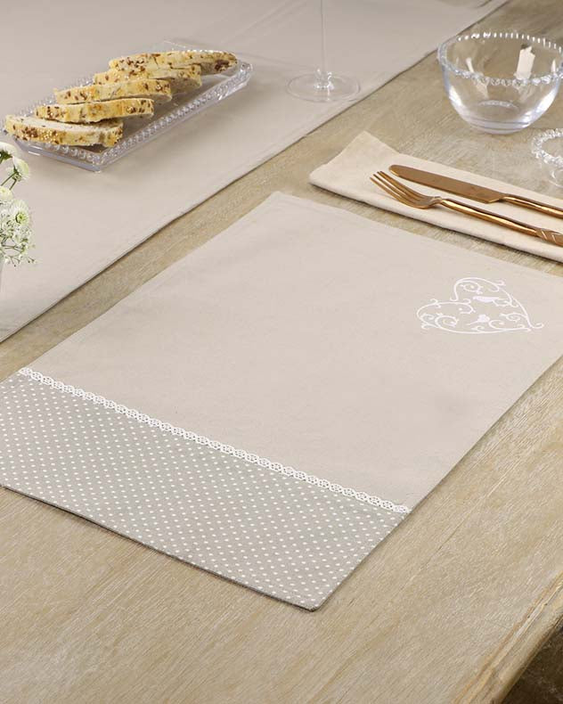 Set of 2 Love Birds Fabric Placemats