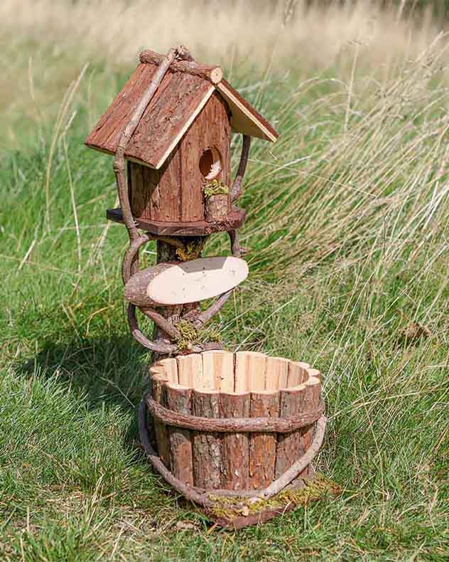 Wooden Plant Pot Bird House
