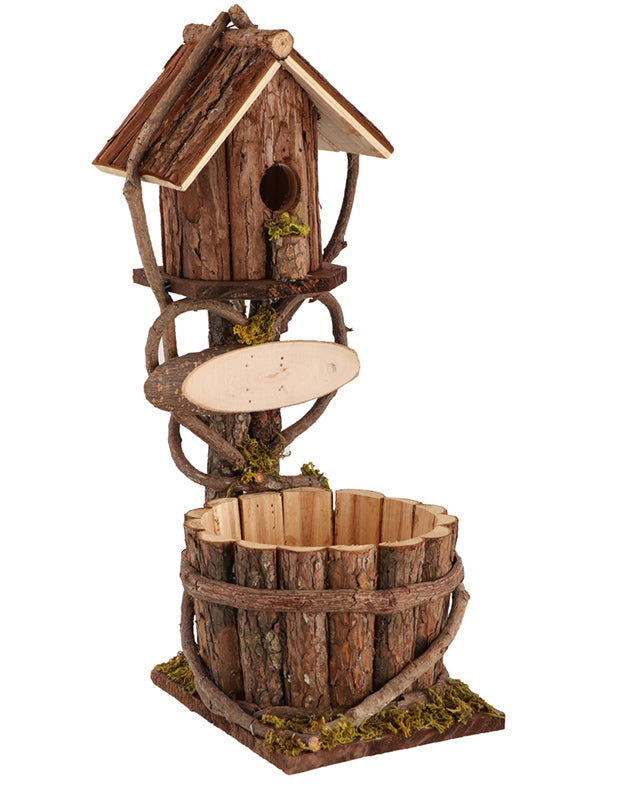 Wooden Plant Pot Bird House