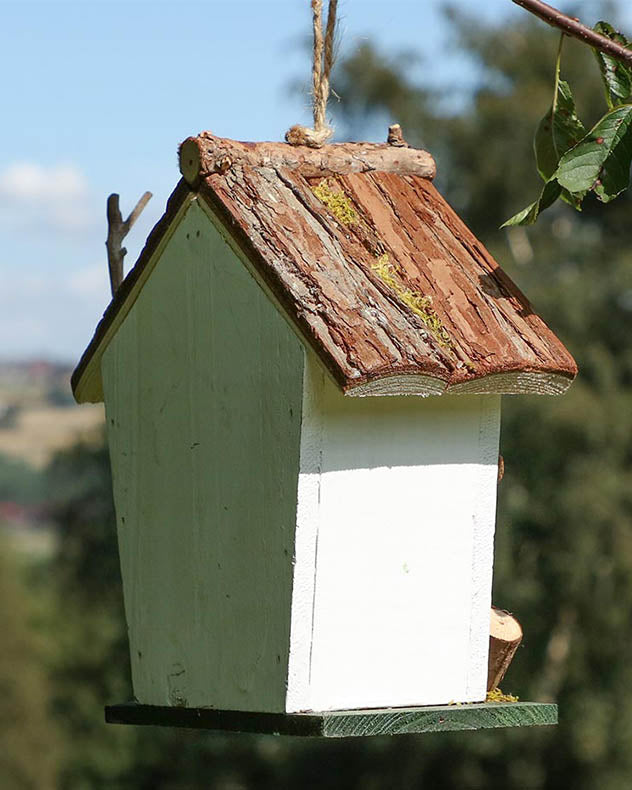 Personalised Alice White Hanging Bird House