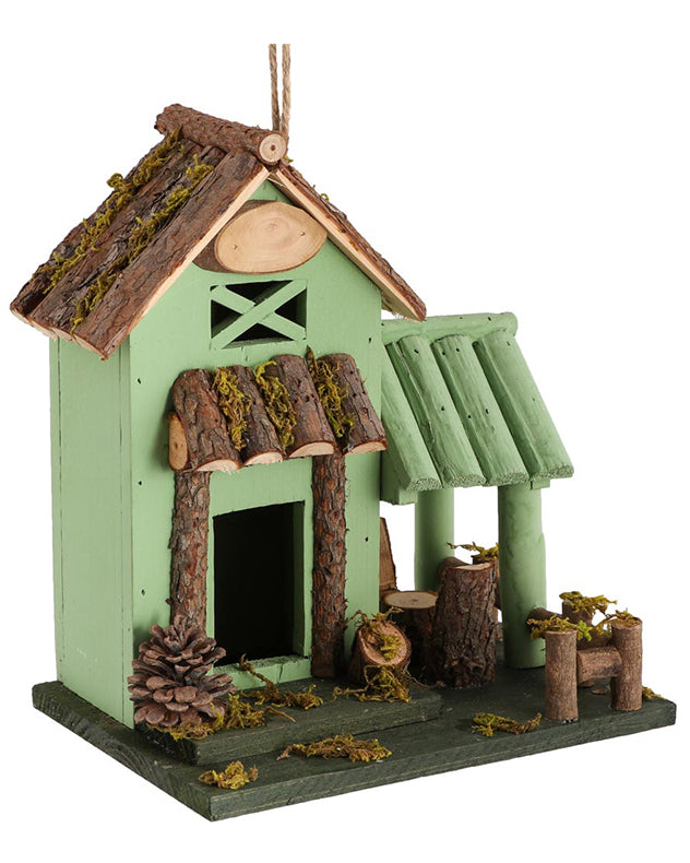 Personalised Green Country Lodge Decorative Bird House