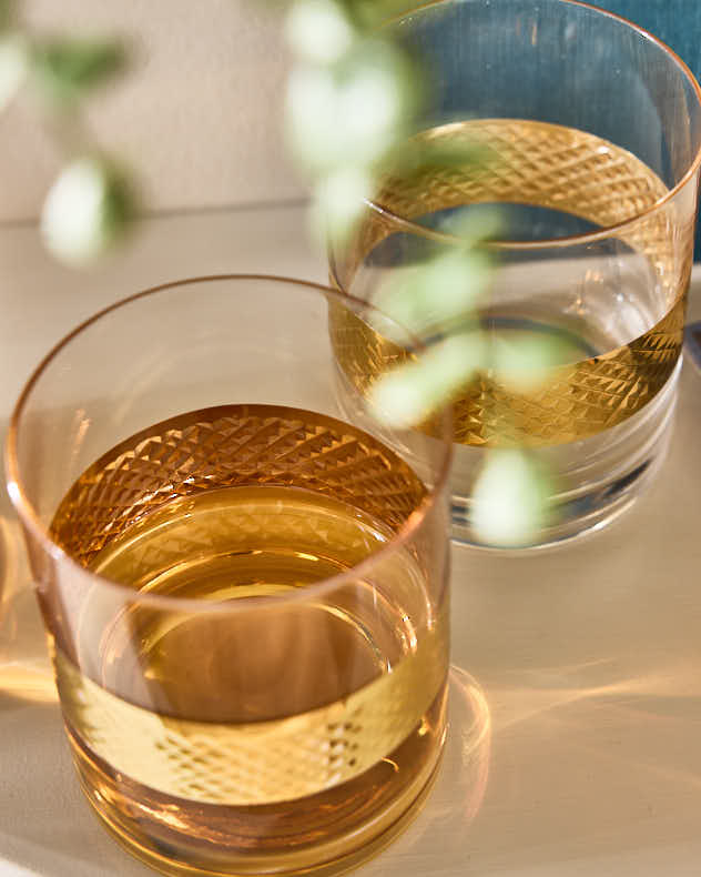 Tumblers Set of 4 - Gold Band Drinks Tumblers