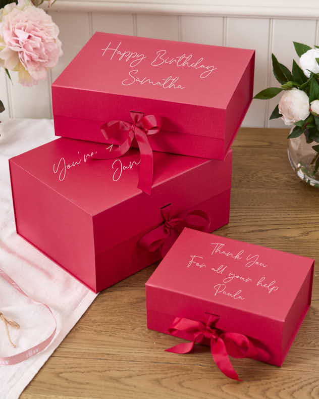 A5 Red Reinforced card Gift Boxes - Personalised Red Gift Box Collection