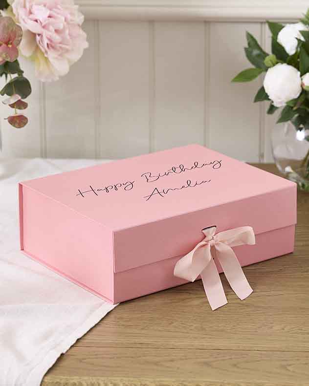 Pink Gift Boxes - Personalised A4 Pink Gift Box