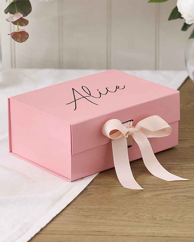Pink Gift Boxes - Personalised A5 Pink Gift Box