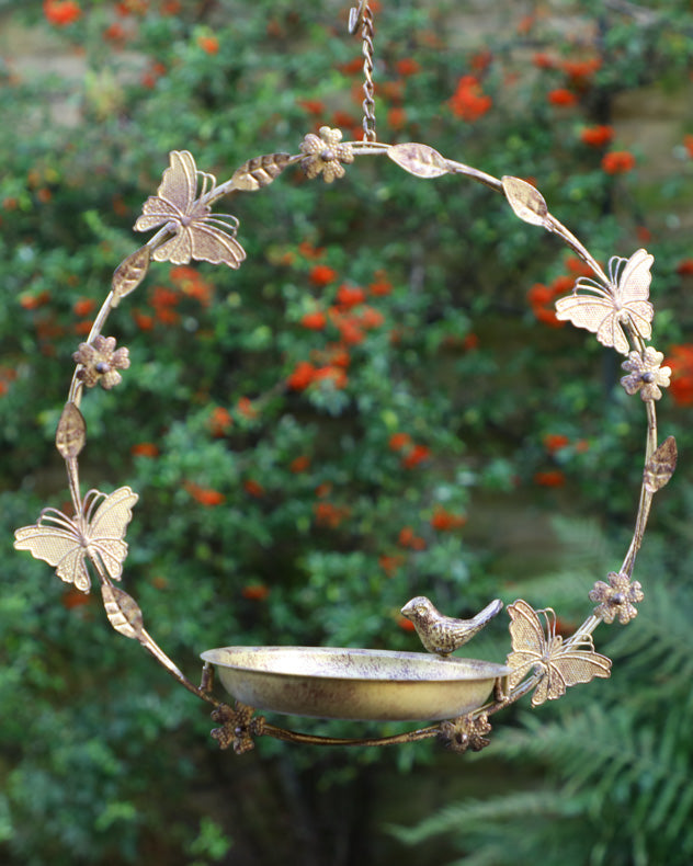 Personalised Round Hanging Butterfly Bird Feeder