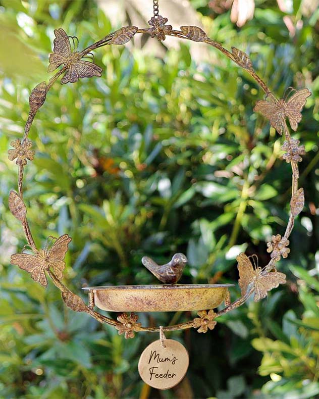 Recycled Iron Bird Feeders - Personalised Butterfly Bird Feeder