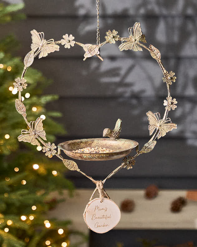 Personalised Brass Heart Bird Feeder