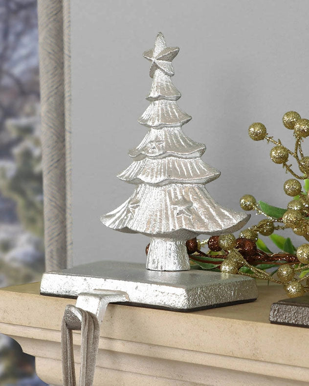 Silver Christmas Tree Stocking Holder