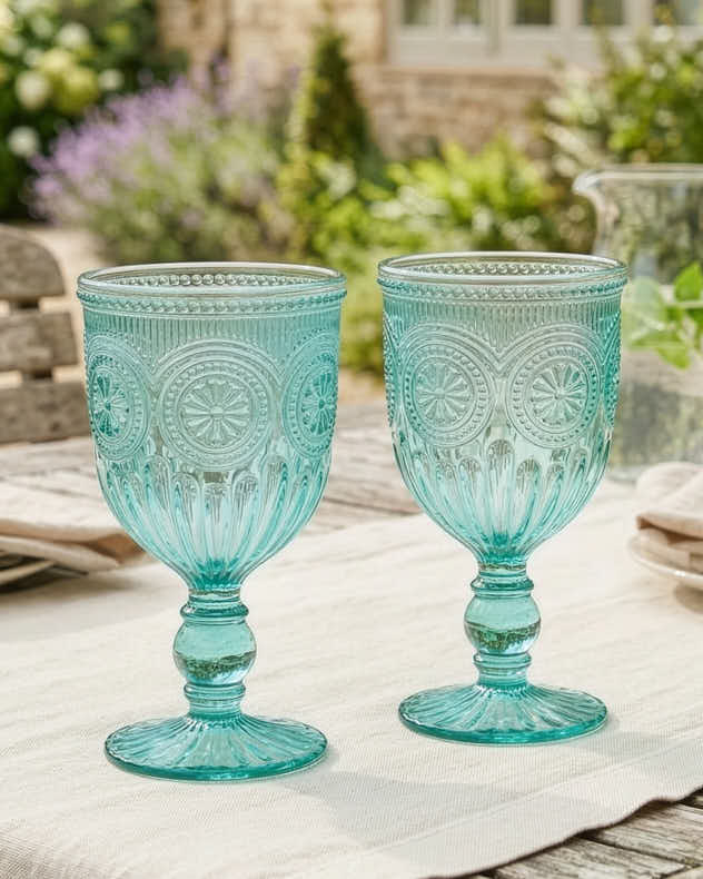 Wine Glasses - Parisian Turquoise Wine Goblet