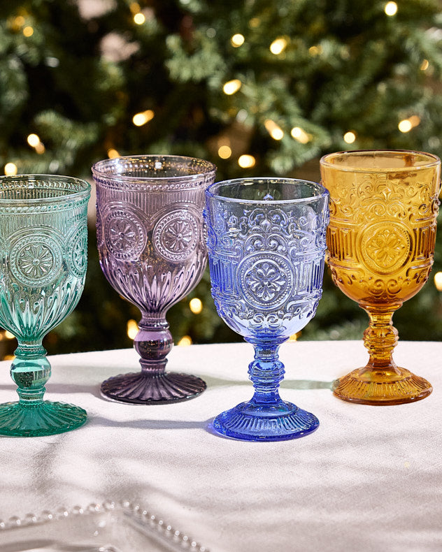 Set of 4 Coloured Wine Goblets