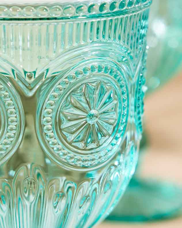 Wine Glasses Set of 4 - Parisian Turquoise Wine Goblet