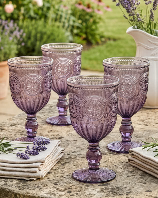 Single Purple Glass Wine Glasses - Parisian Purple Wine Goblet