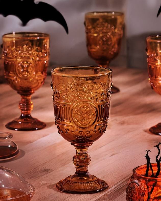 Halloween Spooky Amber Goblets