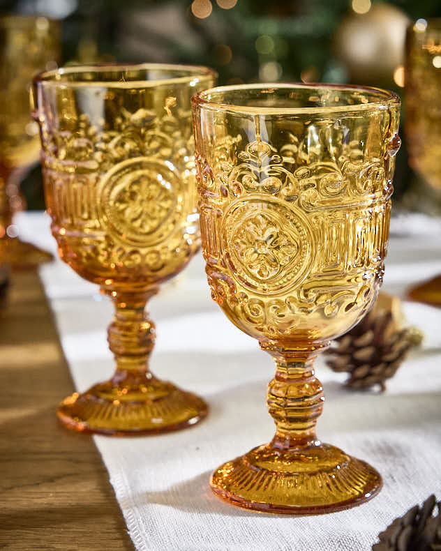 Parisian Amber Wine Goblet